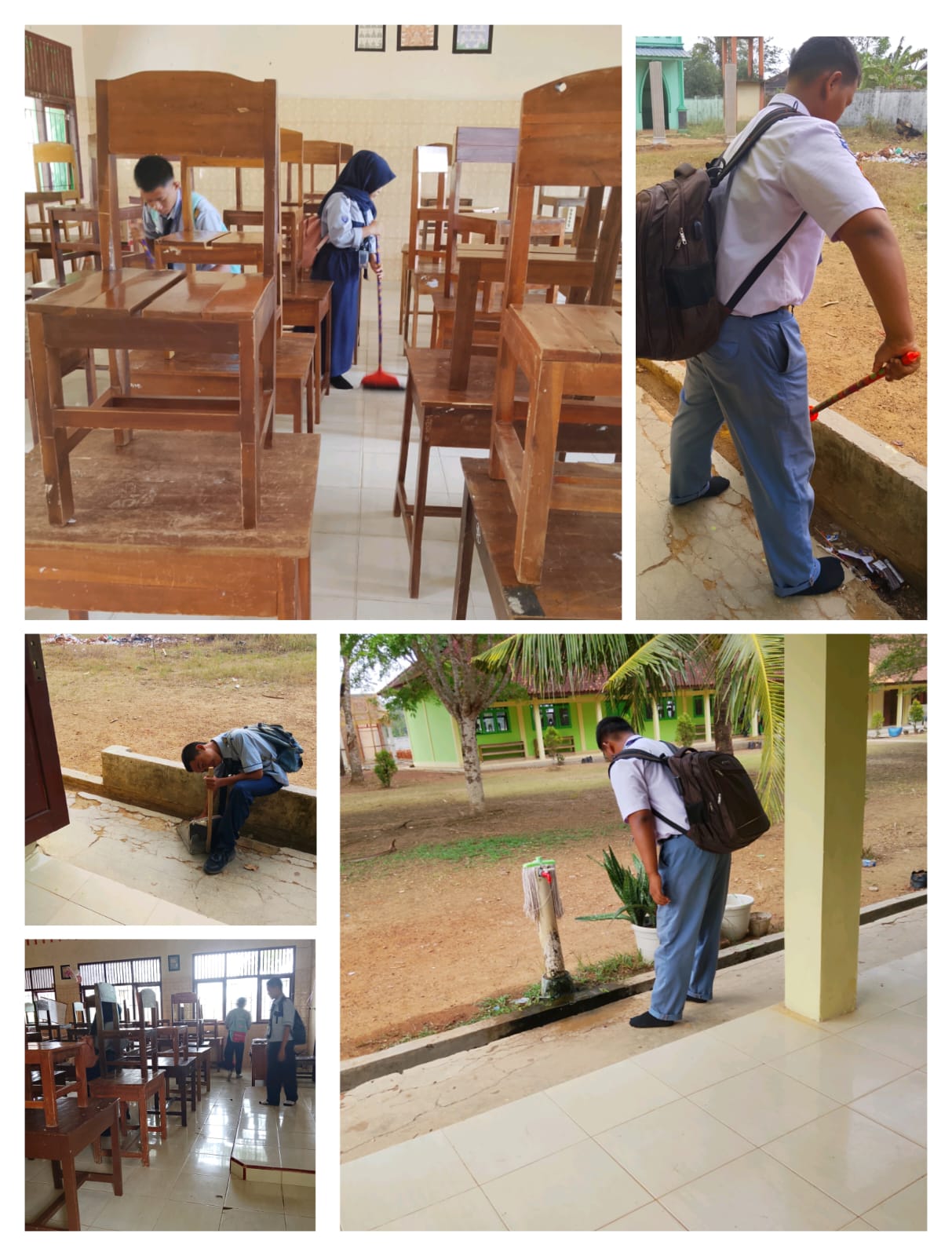 Tumbuhkan Budaya Bersih, SMKN 1 Raman Utara Rutinkan Gerakan Peduli Lingkungan 15 Menit Sebelum Bel Pulang